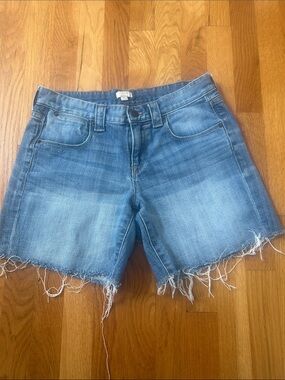 J. Crew Raw Hem Light Wash Denim Shorts